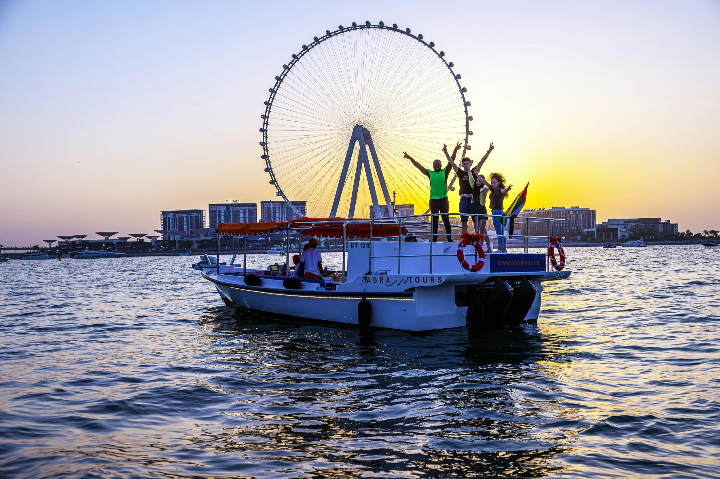 Dubai Marina: 90-Min Sunset Sightseeing Boat Tour by Abra Tours - Photo 1 of 10